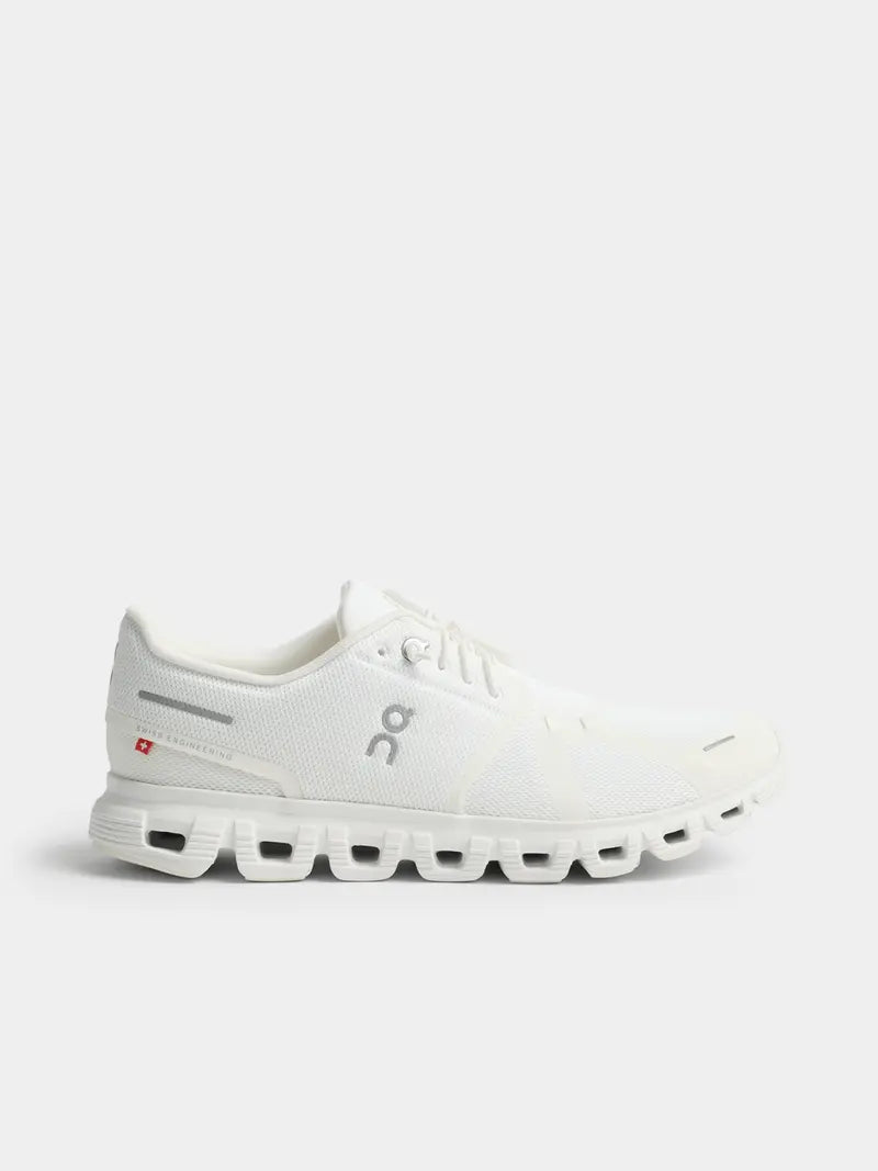 On Mens Cloud 6 White Running Shoes
