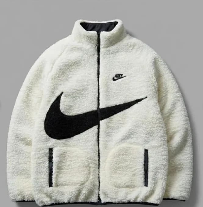 Reversible Winter Puffer Nike Jacket with Sherpa Lining | Heavyweight Warm Insulated