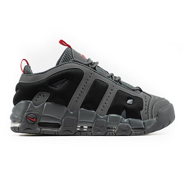 Nike Air More Uptempo Low “Dark Grey, Black & Light Crimson” Sneakers